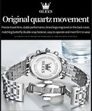 OLEVS 2858 Chronograph Men's Watch Blue Dial – Waterproof Luminous Quartz Stainless Steel Luxury Wristwatch