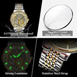 POEDAGAR 1416 Men’s Automatic Mechanical Watch – Grey Dial Business Elegant Waterproof Wristwatch
