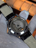 Patek Philippe Automatic Open Heart Moonphase Style Watch – Black Dial & Leather Strap