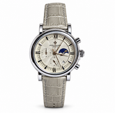 Patek Philippe Men's Watch – White Dial with Grey Leather Strap