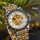 Rolex Style Men’s Skeleton Automatic Watch – Gold & Silver Two Tone