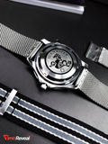 Omega 007 James Bond Edition Mesh Strap black dial Watch free nato strap