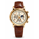 Patek Philippe Men's Watch – White Dial with Brown Leather Strap