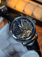 Patek Philippe Skeleton Automatic Watch – Moonphase Style Open Heart Mechanical Leather Watch