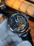 Patek Philippe Skeleton Automatic Watch – Moonphase Style Open Heart Mechanical Leather Watch