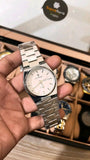 POEDAGAR White Dial Silver Stainless Steel Watch – Day & Date Display