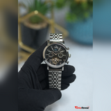 Patek Philippe black skeleton men's watch worn on wrist