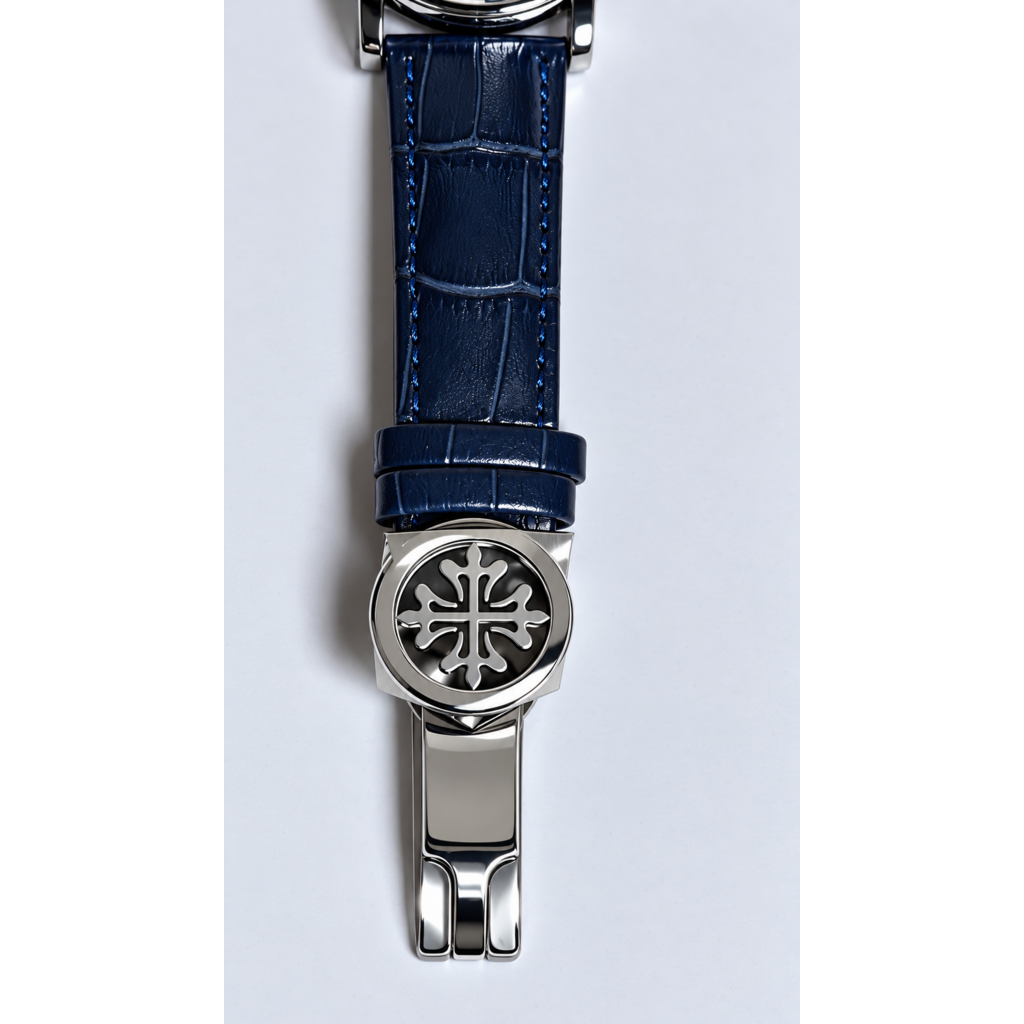 Black dial automatic mechanical watch with leather strap