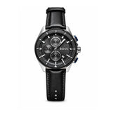 BOSS Men’s Chronograph Watch – Black Dial with Black Leather Strap