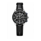 BOSS Men’s Chronograph Watch – Black Dial with Black Leather Strap