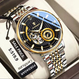 POEDAGAR 1416 Men’s Automatic Mechanical Watch – Grey Dial Business Elegant Waterproof Wristwatch