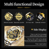 OLEVS 9947 Men's Two-Tone Skeleton Chronograph Watch