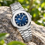 POEDAGAR Luxury Men's Watch Military Square Waterproof Wristwatch Luminous Date Quartz Stainless Steel Wristwatches