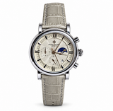Patek Philippe Men's Watch – White Dial with Grey Leather Strap