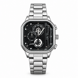 Poedagar Luxury Men’s Skeleton Chronograph Watch – Black & Silver