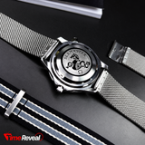 Omega 007 James Bond Edition Mesh Strap black dial red bezel Watch free nato strap