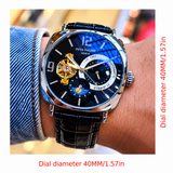 High-End Elegant Men's Watch, Vintage Automatic Mechanical Watch - Skeleton Dial, Alloy Case, Leather Strap - Business Casual Wear, the Best for Him, No Batteries Required