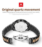 OLEVS 3645 Men's Brown Wooden Chronograph Watch – Elegant & Waterproof