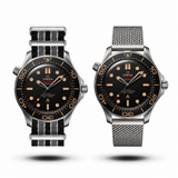 Omega 007 James Bond Edition Mesh Strap black dial Watch free nato strap