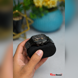 Poedager black luxury watch side view
