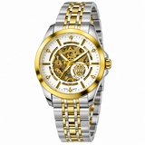 Rolex Style Men’s Skeleton Automatic Watch – Gold & Silver Two Tone