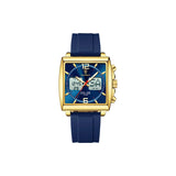 POEDAGAR 109 Men’s Dual Display Watch – Digital & Analog Quartz Business Watch with Silicone Strap
