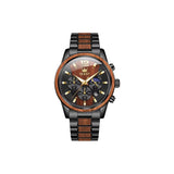 OLEVS 3645 Men's Brown Wooden Chronograph Watch – Elegant & Waterproof
